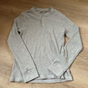 Levi's Light Gray Long Sleeve Henley Shirt
